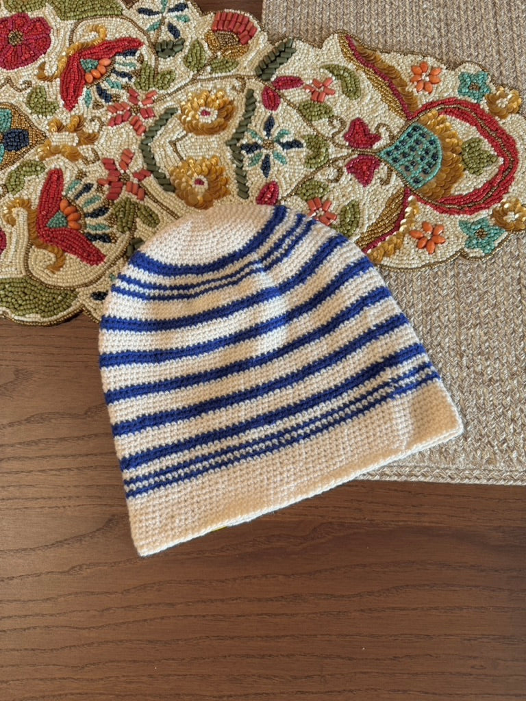 Corteiz Crochet Beanie Striped Blue SS23