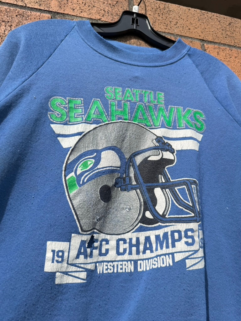 1988 Seattle Seahawks AFC Champs Jerzees Crewneck Sz XL