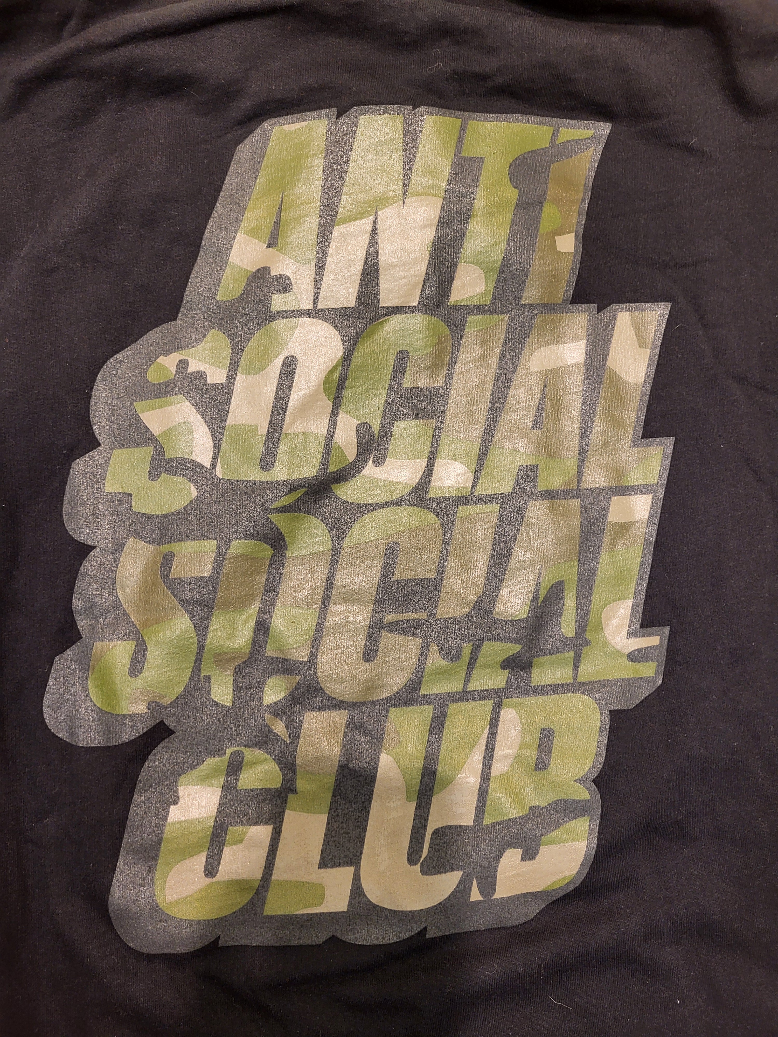 Anti Social Social Club Camo Hoodie Sz XL