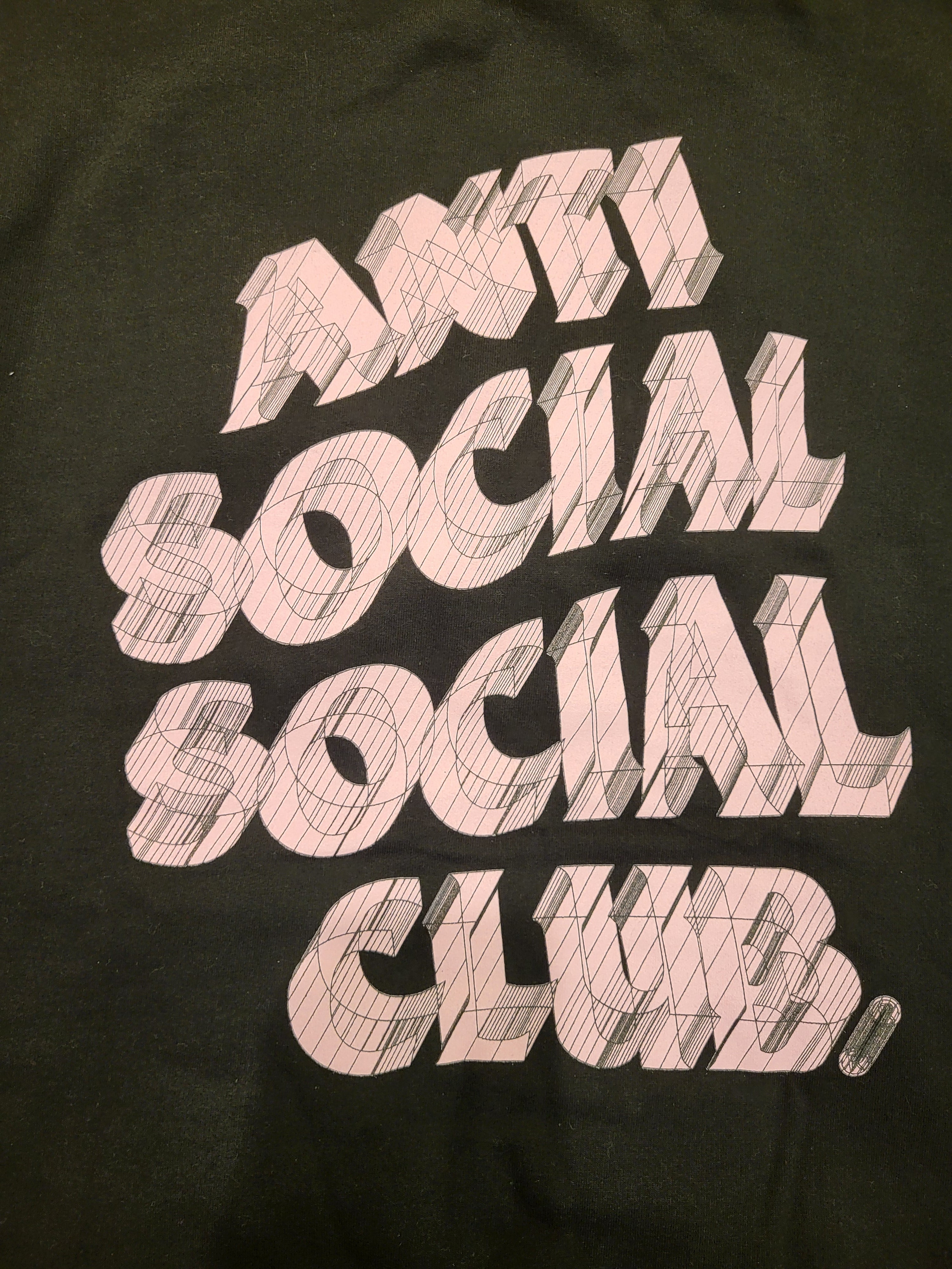 Anti Social Social Club Hoodie Black/Pink Sz Medium