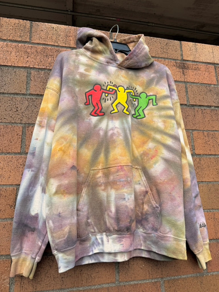 Keith Haring Friends Hand Dyed Hoodie Size L