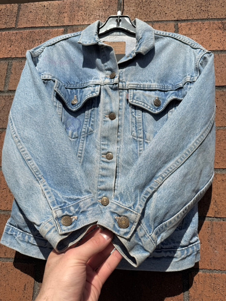 90s Levi's Type 3 Hippie Light Wash Denim Jacket Sz Small