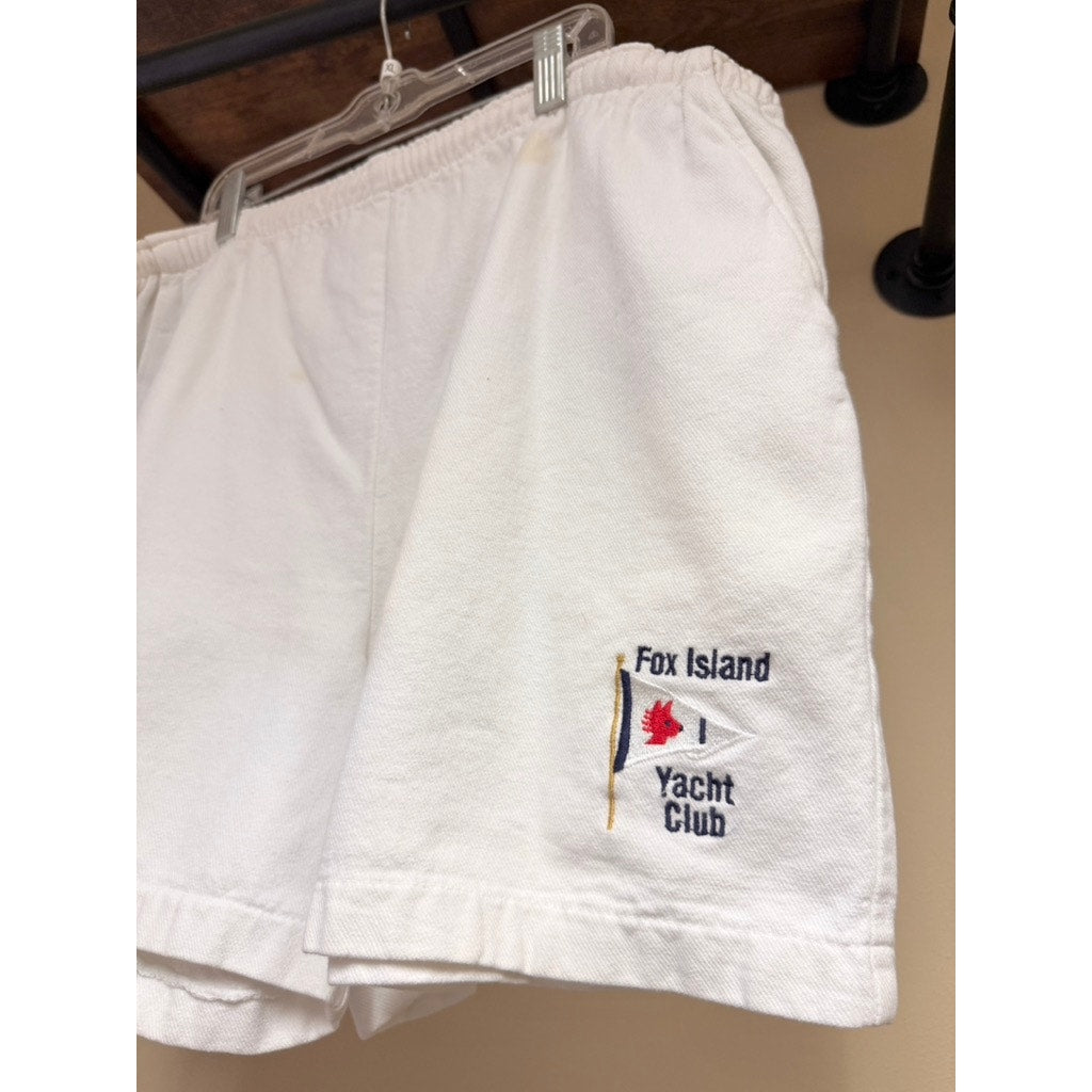 80s Fox Island Yacht Club White Sweat Shorts