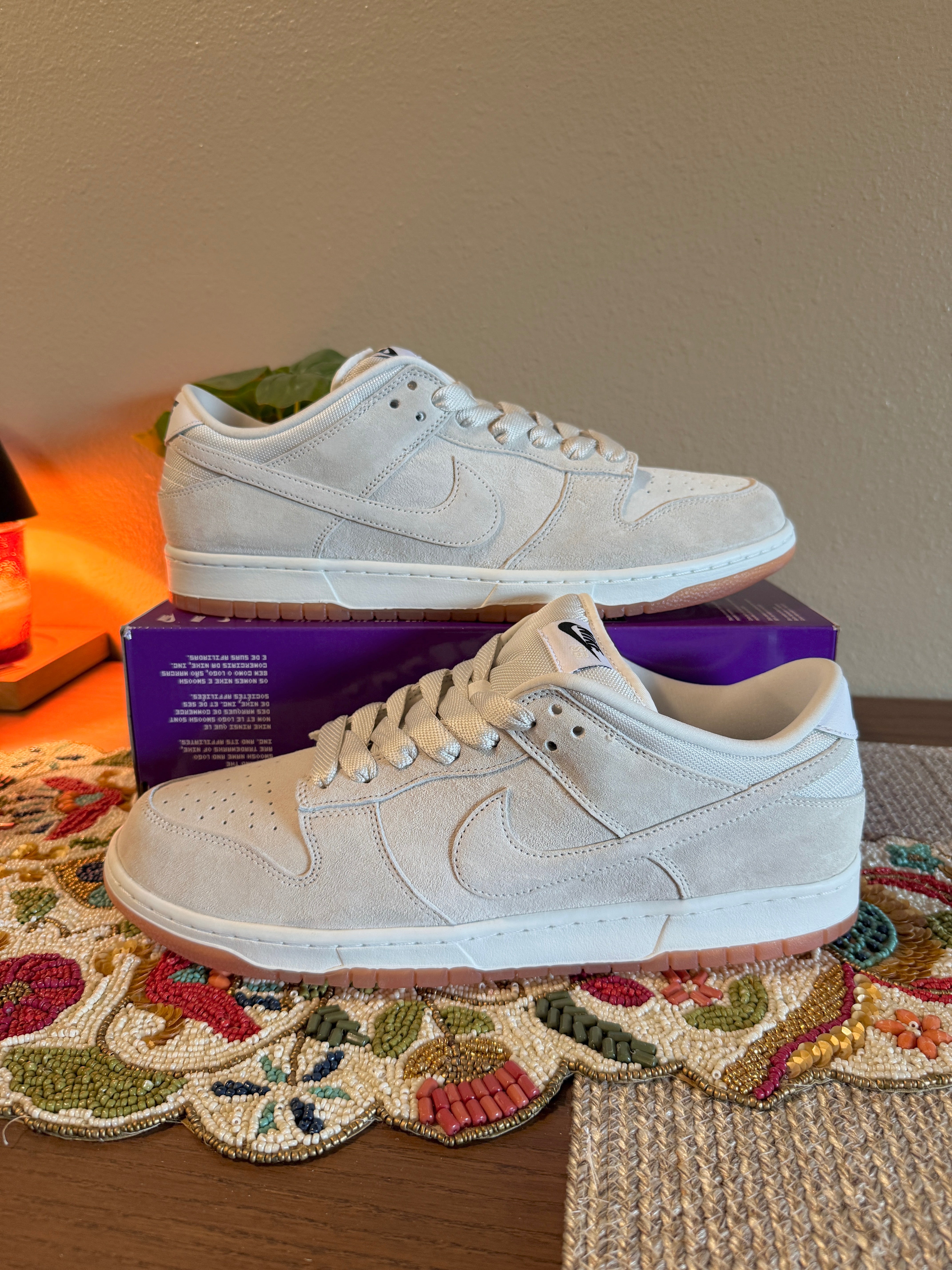 Nike SB Dunk Low Pro B Pale Ivory Size 15 MISSING LID