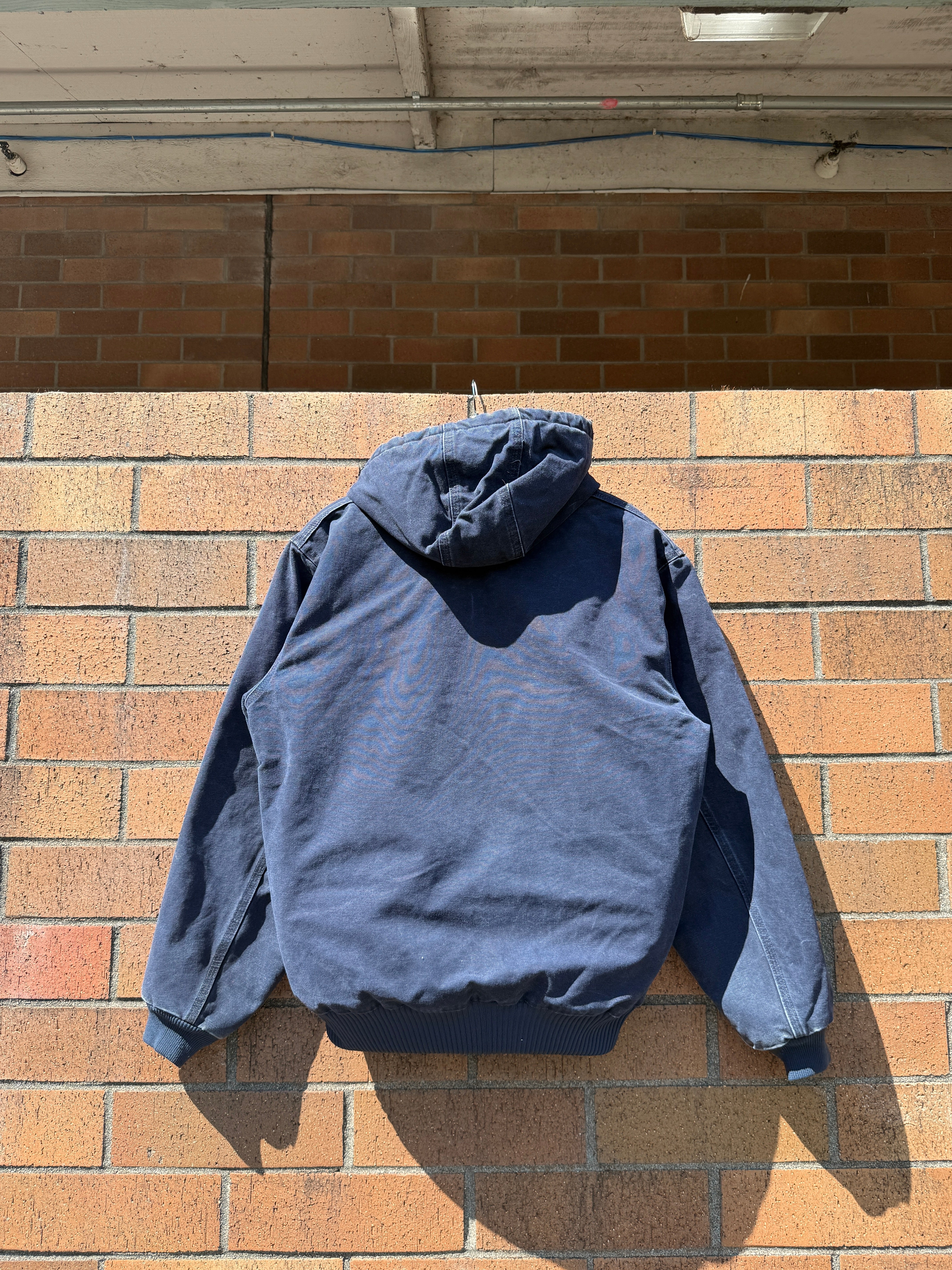 2003 Carhartt Navy Blue Hooded Active Jacket Size M