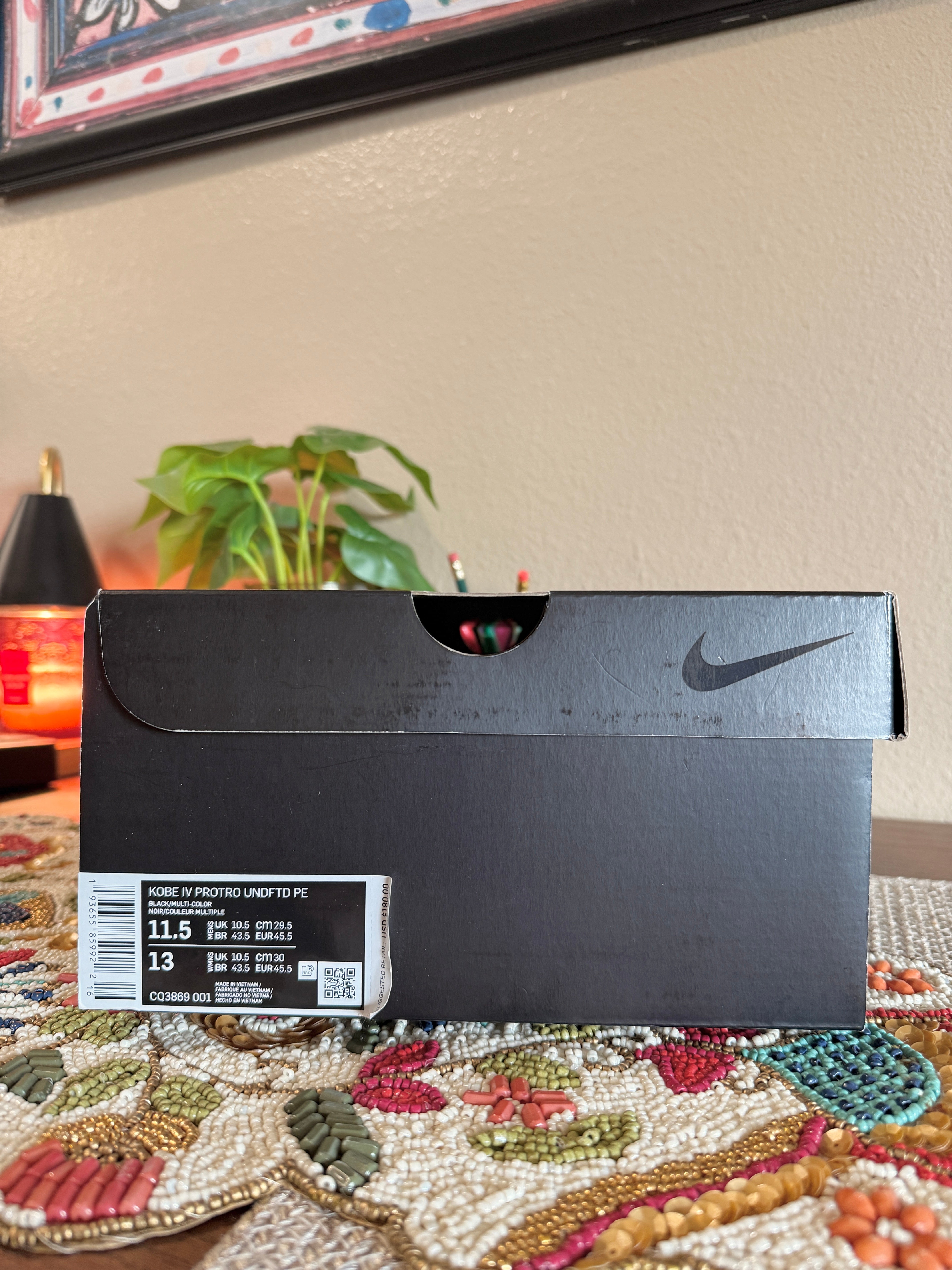 Nike Kobe 4 Protro Undefeated Black Mamba Size 11.5