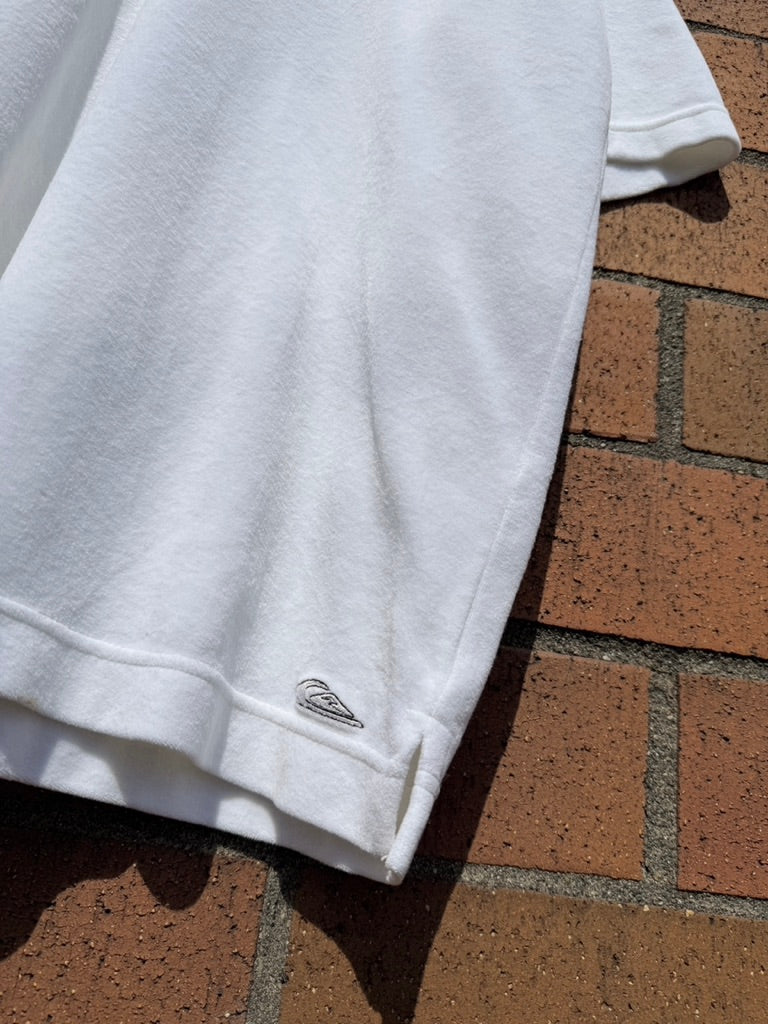 90s Quiksilver White Short Sleeve French Terry Top Size M