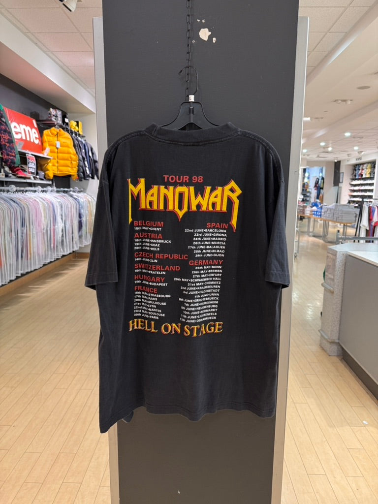 1998 Manowar Hell on Stage Tour Tee Sz XL