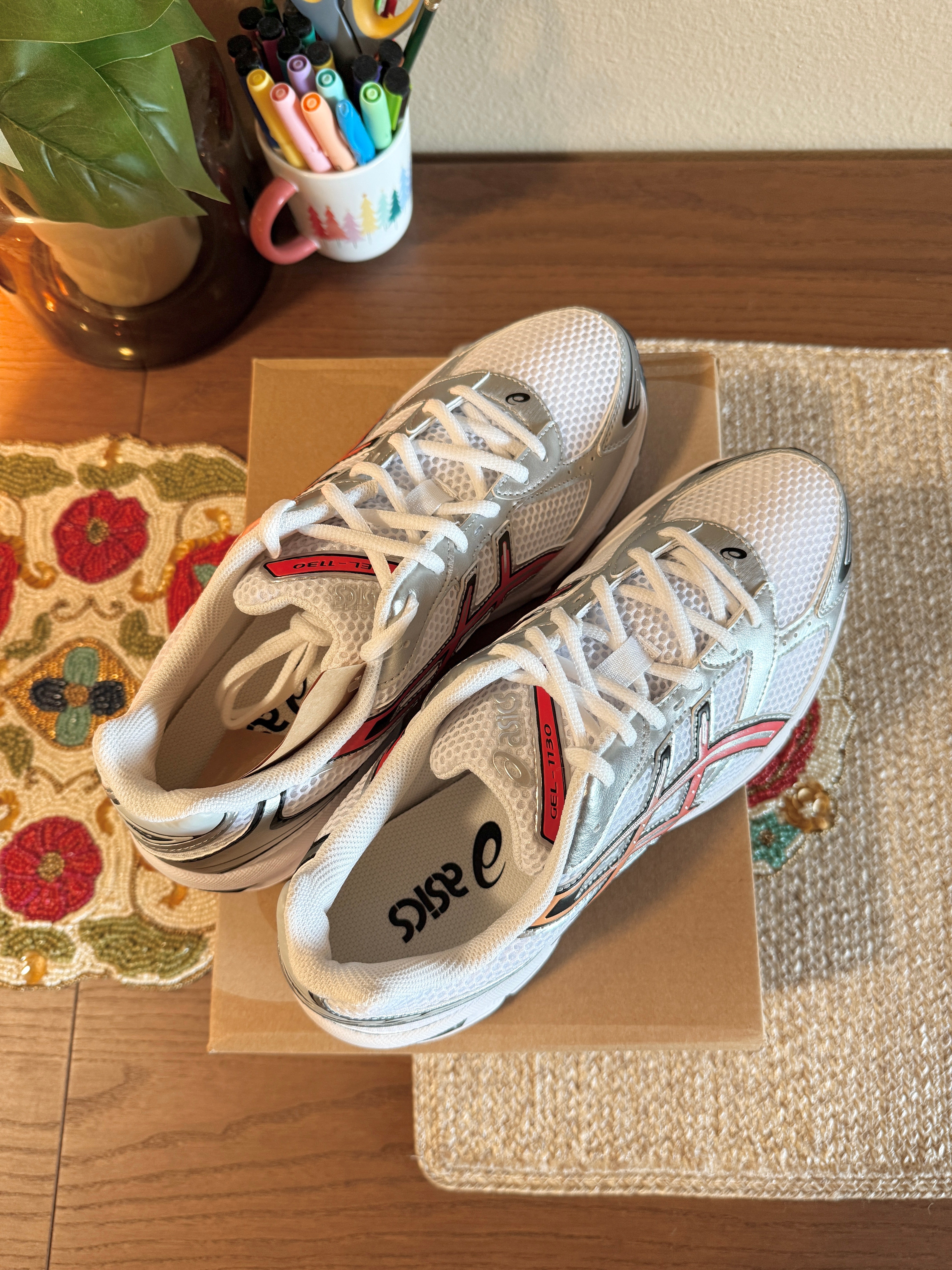 Asics Gel-1130 White Red Snapper Size 12