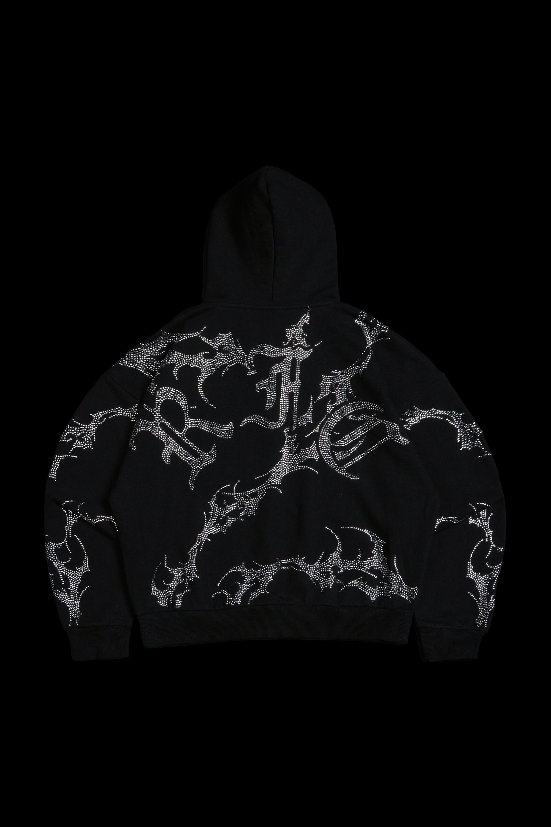 Civil Regime Riot Outliers Distressed Zip Up Hoodie Black Sz XL