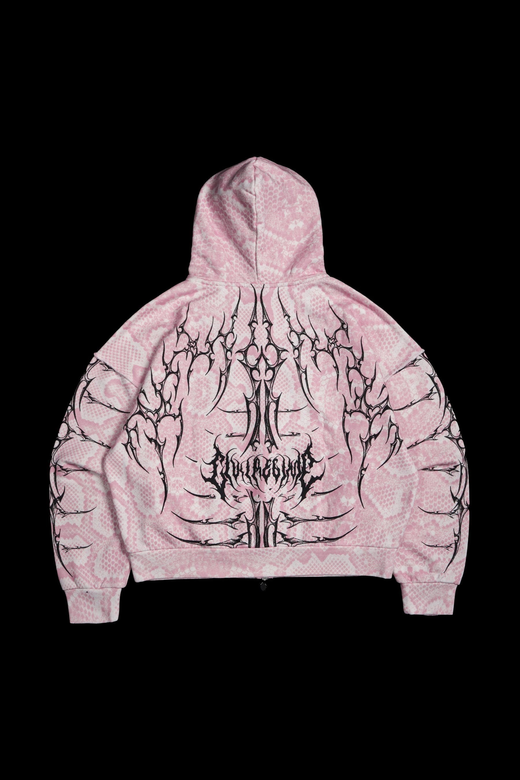 Civil Regime Core Brigade Zip Up Hoodie Pink Snake Sz M
