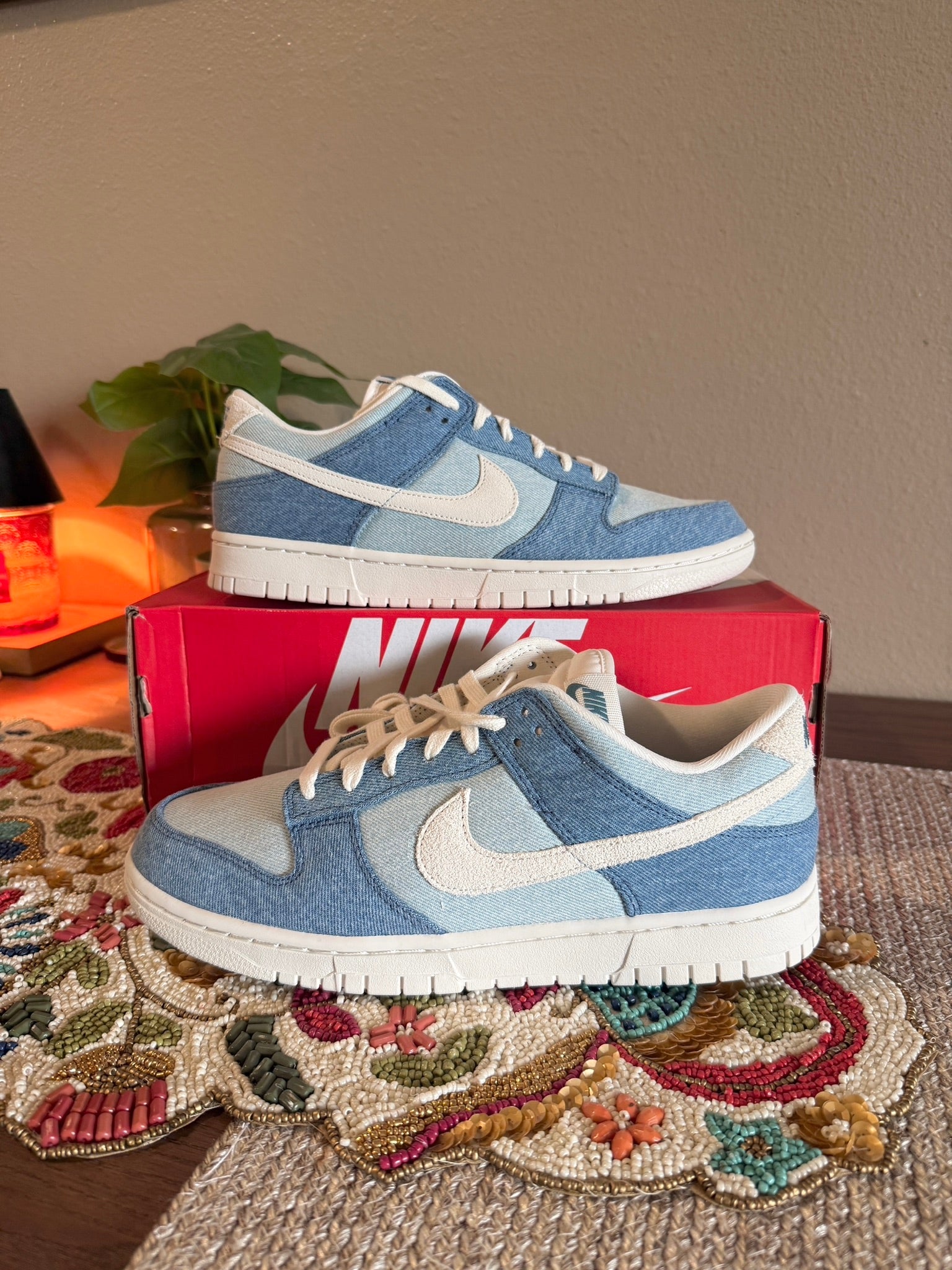 Nike Dunk Low Smokey Blue Denim Size 9.5M / 11W