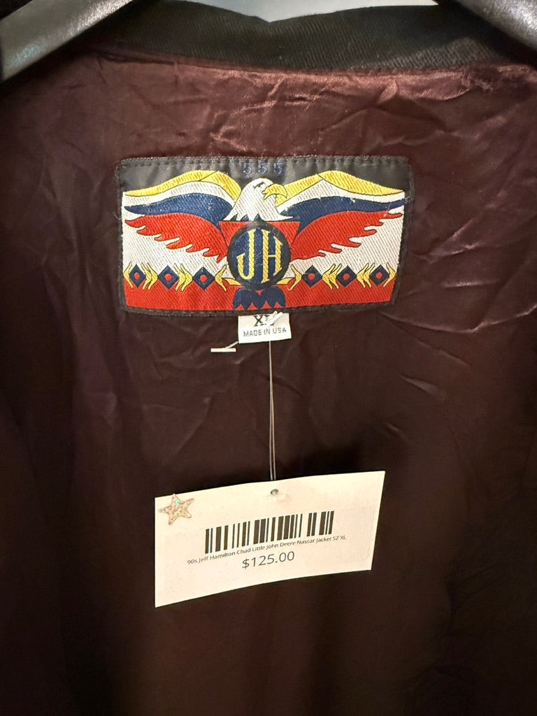 90s Jeff Hamilton Chad Little John Deere Nascar Jacket SZ XL