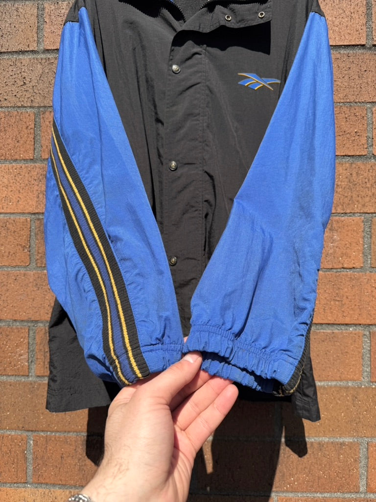 90s Reebok Black / Blue Track Jacket Sz M