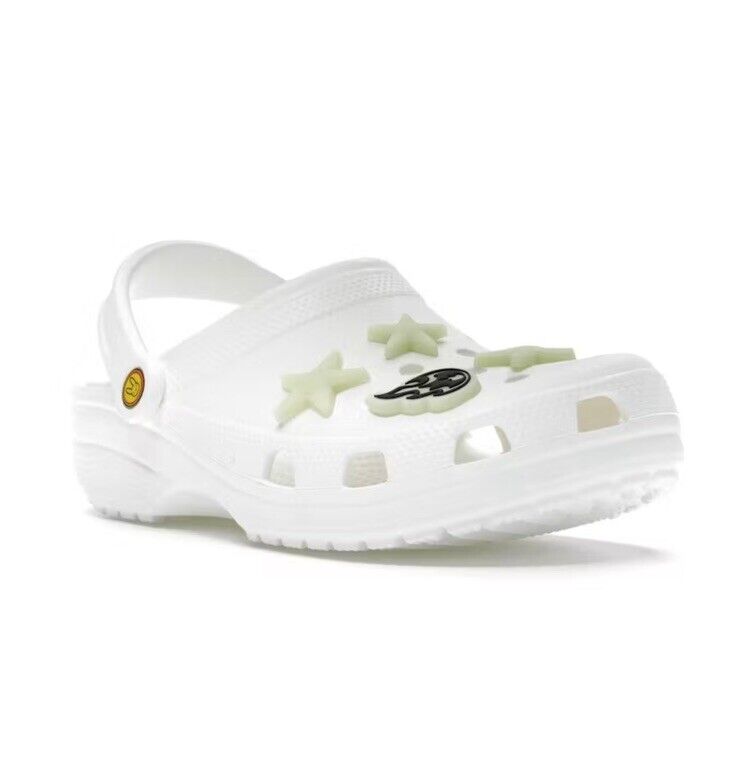 Bad Bunny x Crocs Classic Clog Glow In The Dark Charms Men's Sz 5 Women Sz 7