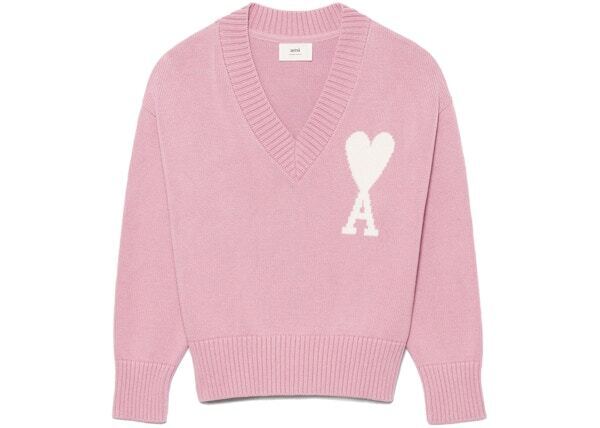 Ami Paris Ami De Coeur Sweater Pink Sz Large