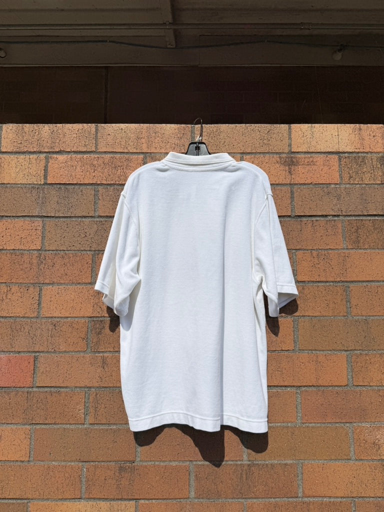 90s Quiksilver White Short Sleeve French Terry Top Size M