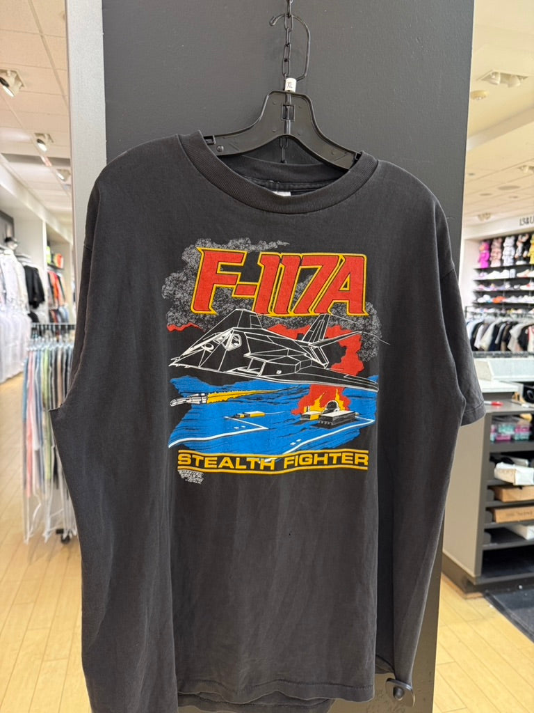 1989 F-117A Blackbird Stealth Fighter Tee Sz XL