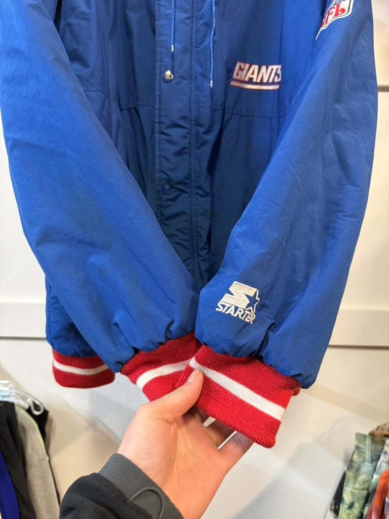 90s Starter NY Giants Hooded Jacket Sz XL