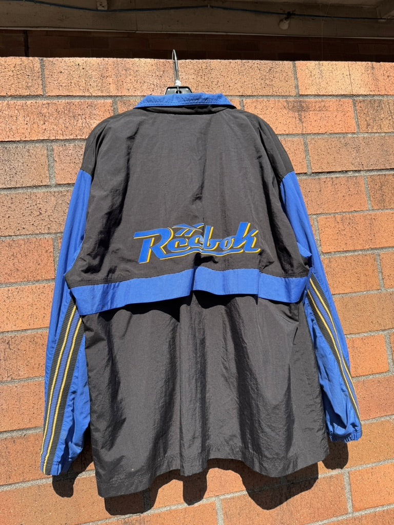 90s Reebok Black / Blue Track Jacket Sz M