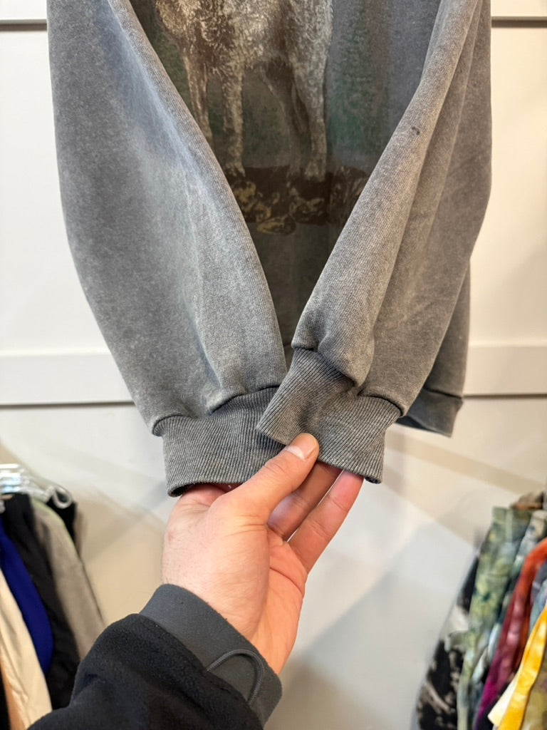 90s Lone Wolf Dark Grey Crewneck Sz XL