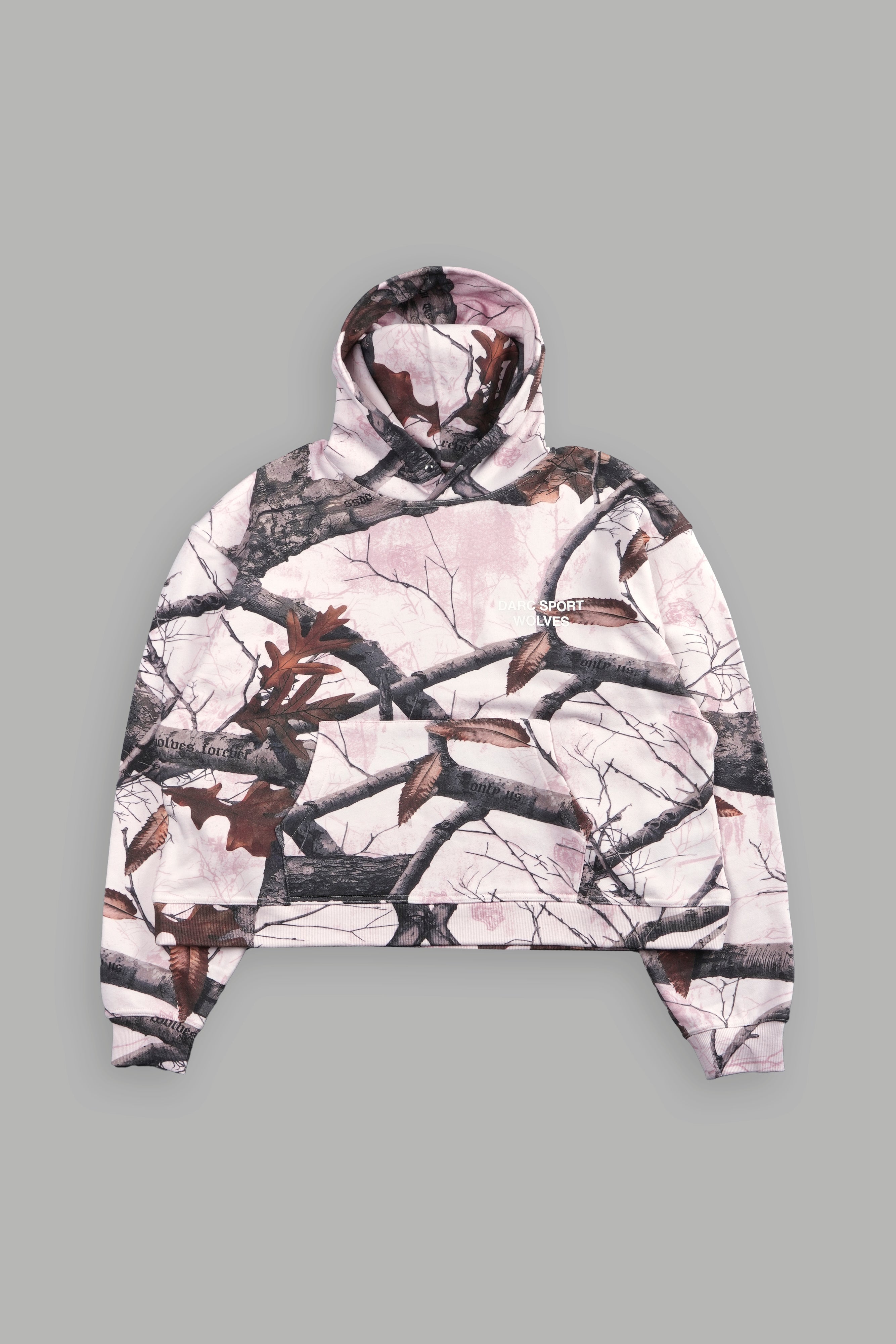 Darc Sport Wolves Box Cut Hoodie Pink Camo Sz M