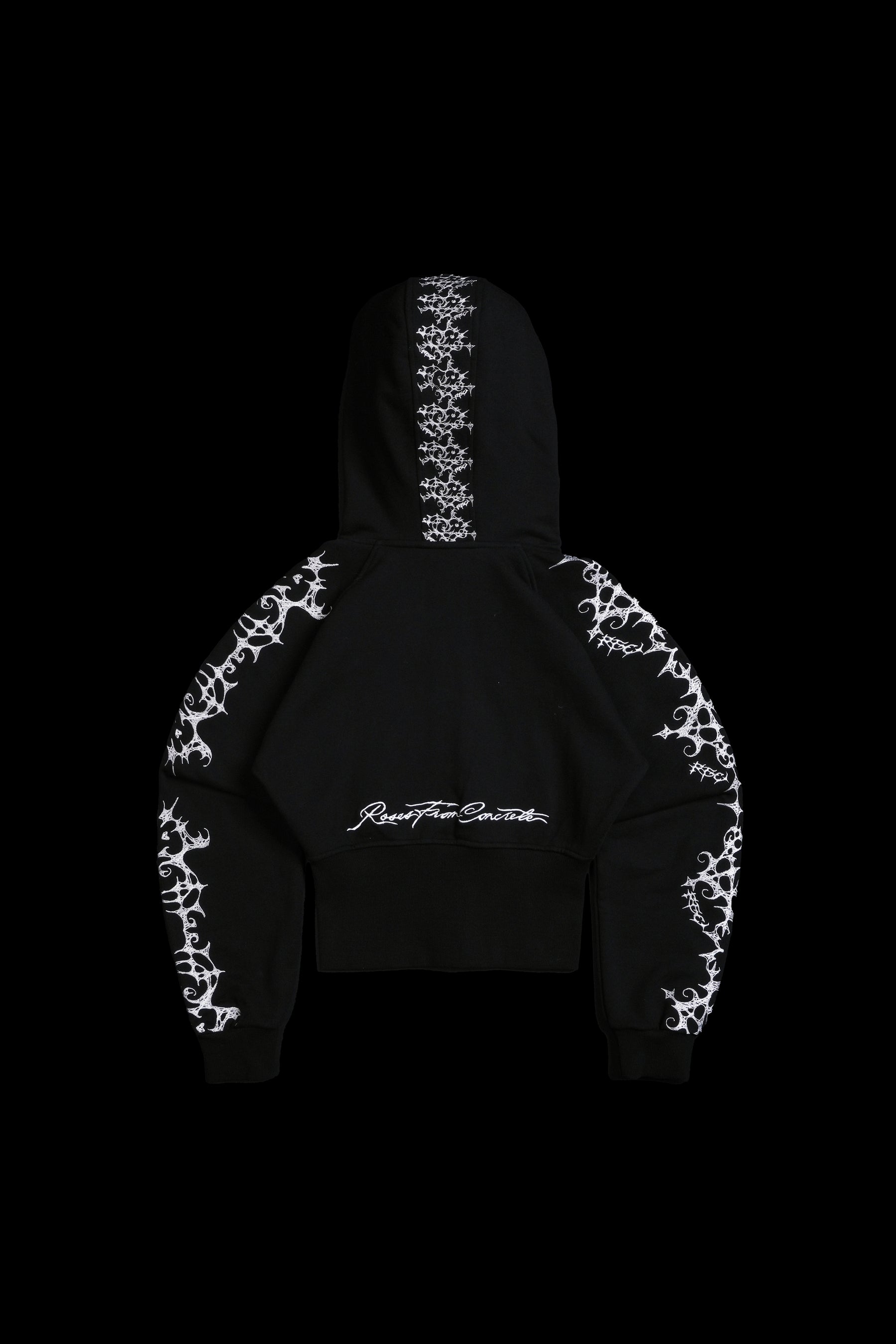 Women's Civil Regime Lover's Lament Angel Cropped Fur Zip Up Hoodie Black Sz Small