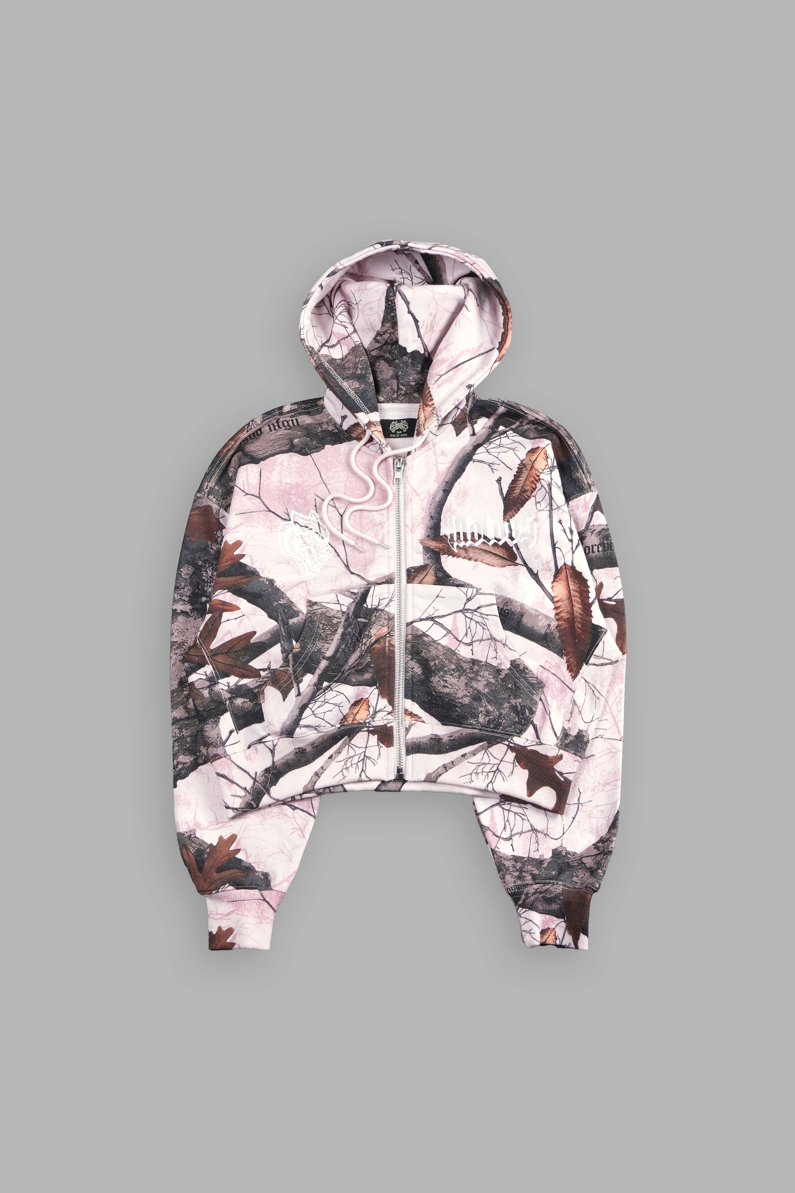 Women's Darc Sport Our Passion Sage Cropped Zip Hoodie Pink Camo Sz Small