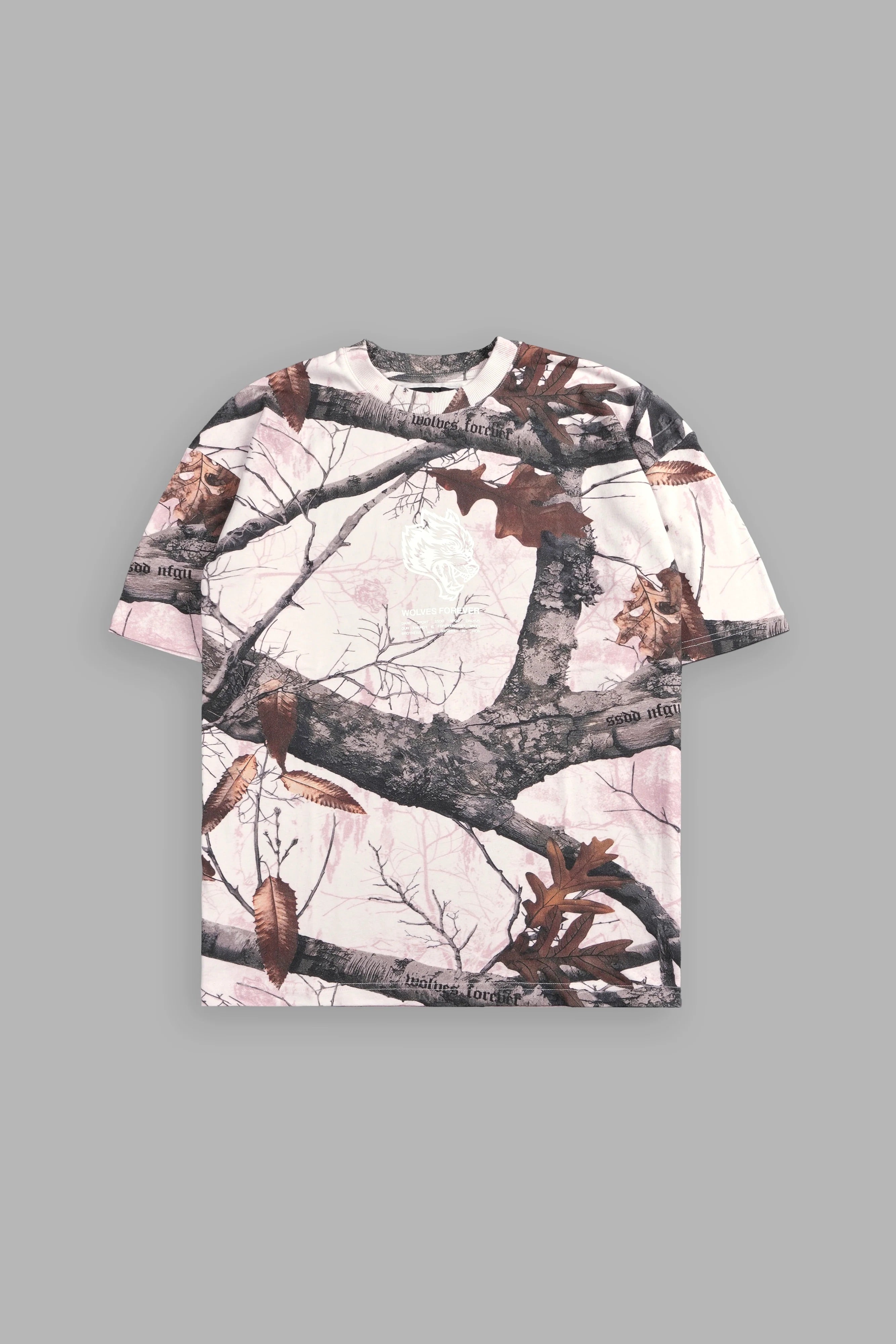 Darc Sport Wolves Have Your Back Oversized Tee Pink Woodland Camo Sz XL