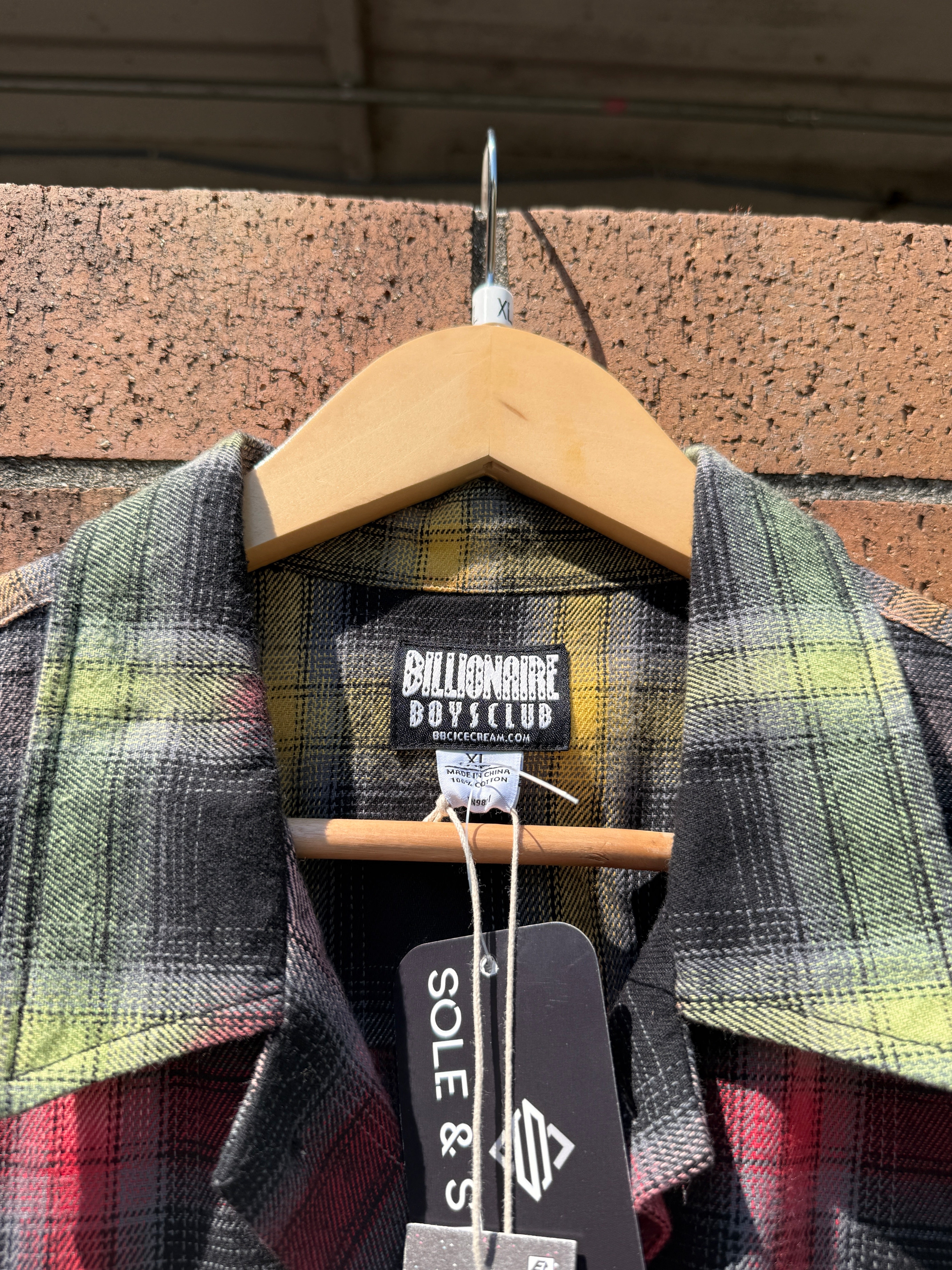 Billionaire Boys Club Rave Short Sleeve Plaid Flannel NWT Size XL