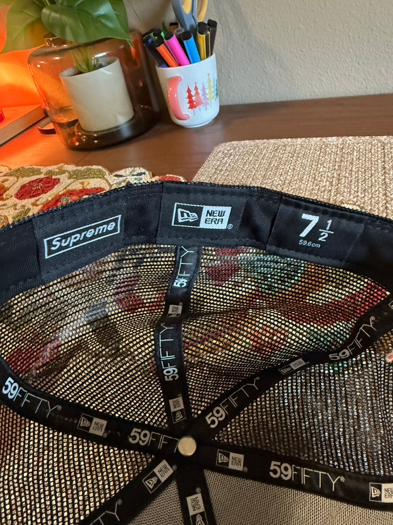 Supreme Box Logo Mesh Back New Era Hat Black SS24 Size 7 1/2
