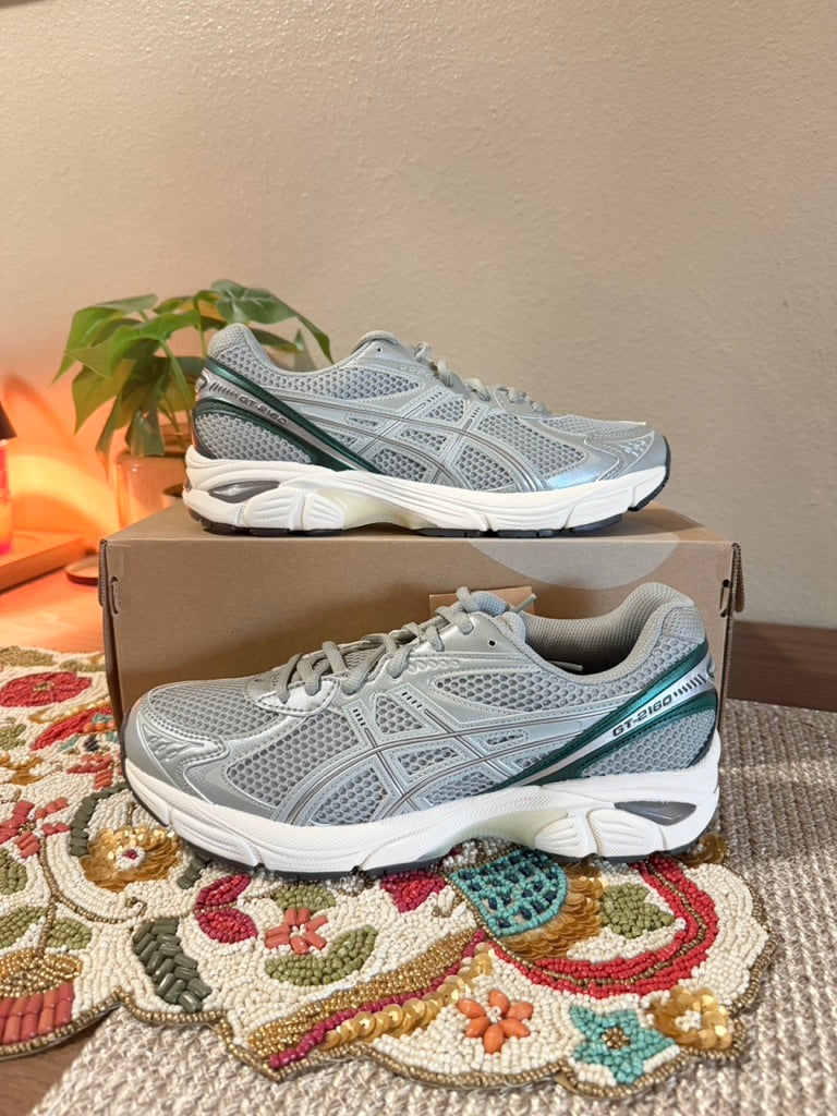 Asics GT-2160 Seal Grey Jewel Green Size 8