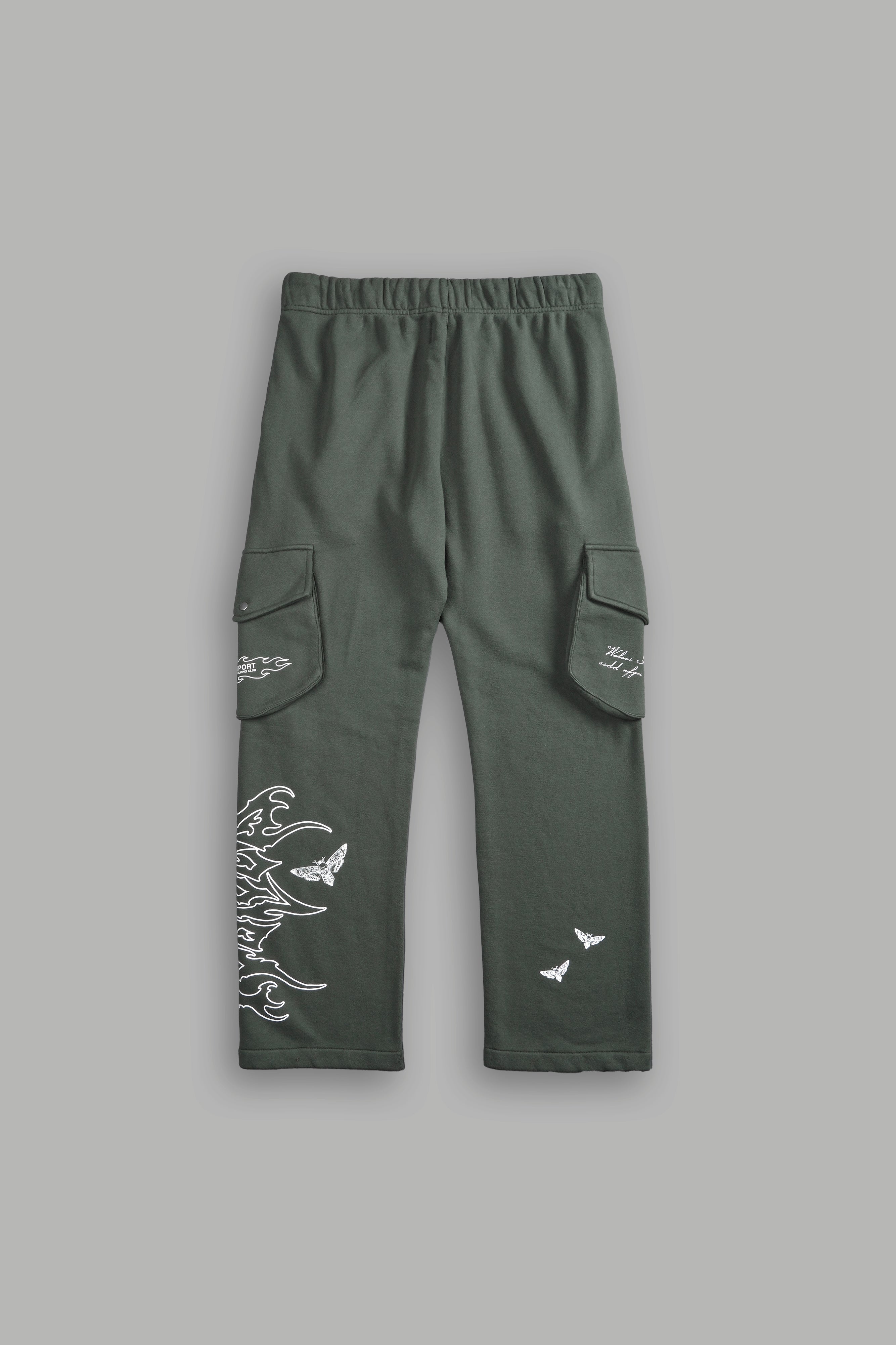 Darc Sport Death Head Bigelow Cargo Sweat Pants Green Ivy Sz XL