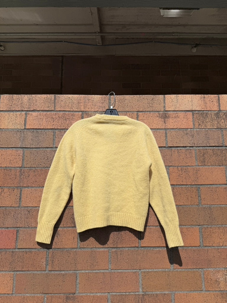 80s Carl Michaels Butter Yellow Wool Sweater Size M