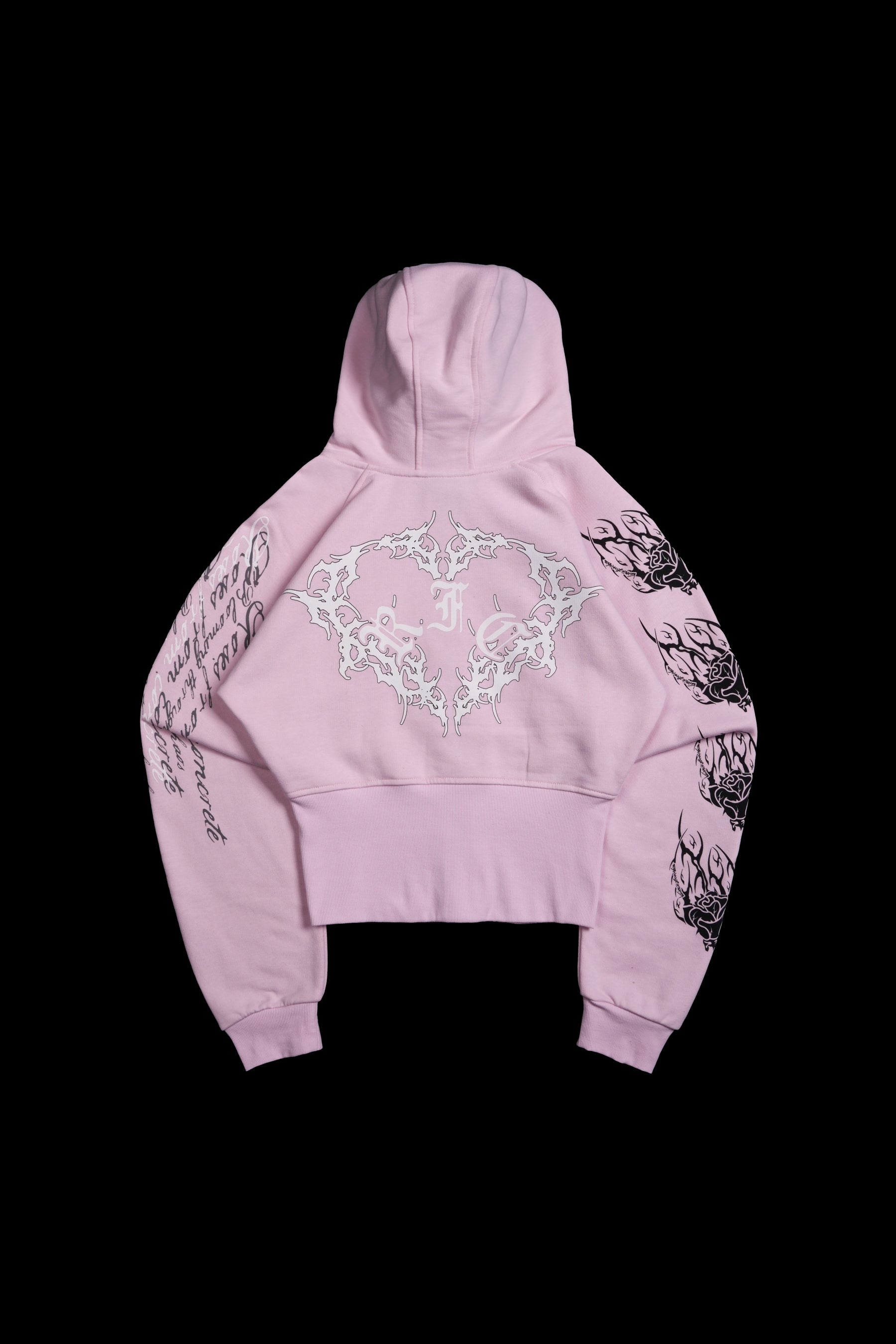 Women's Civil Regime Deadly Alliance Angel Crop Fur Zip Up Hoodie Pink