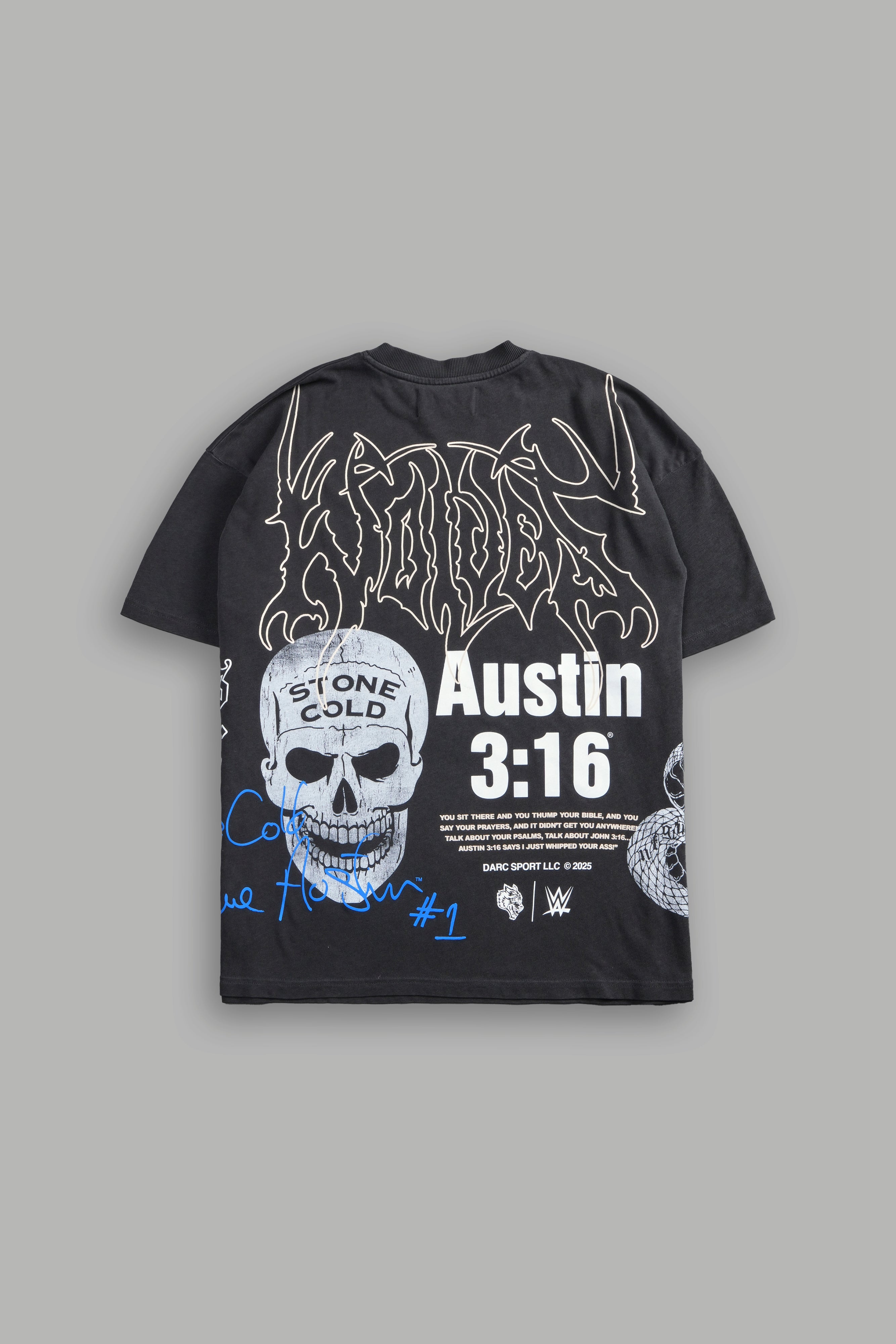 Darc Sport x WWE Austin 3:16 Oversized Tee Gray Sz L