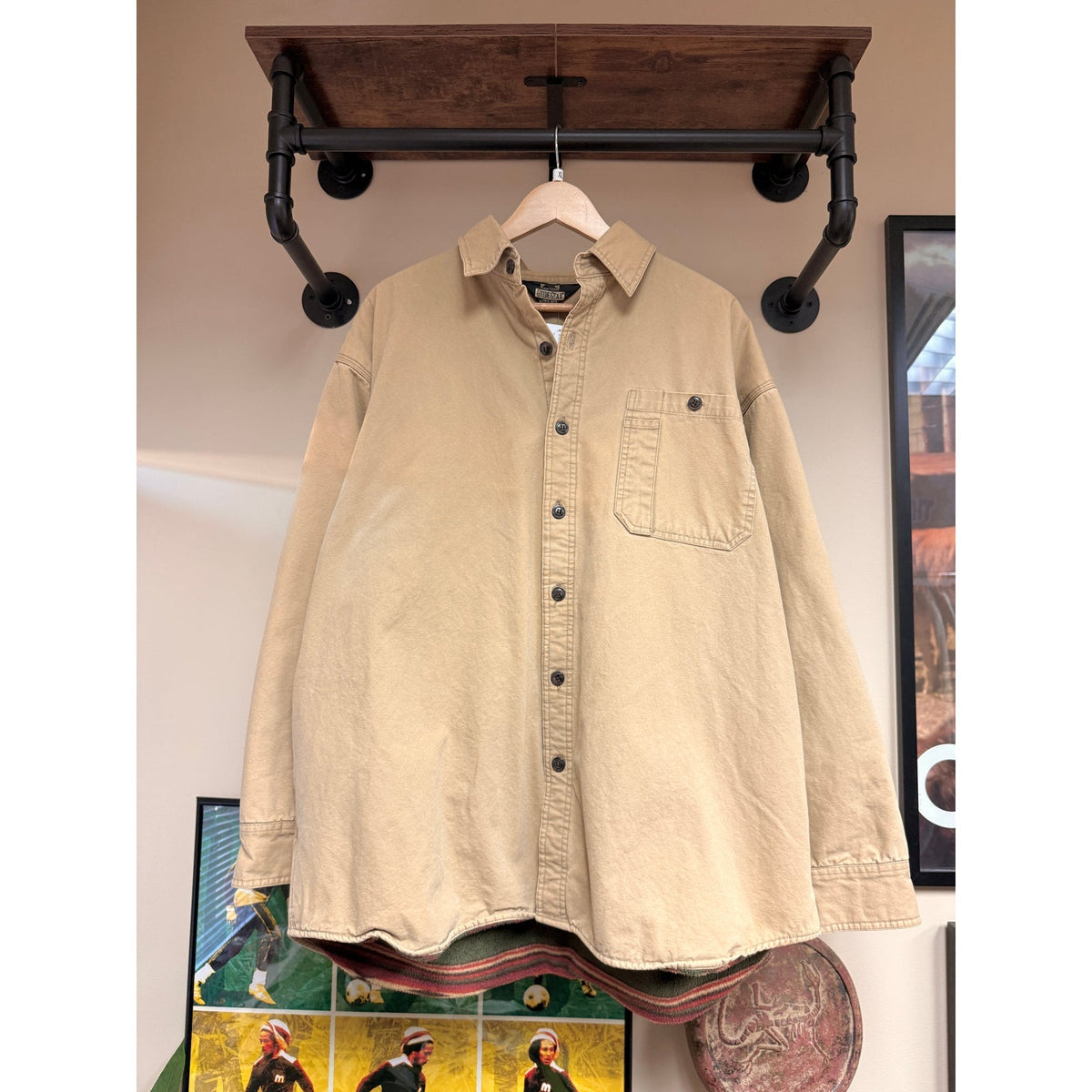 90s Guide Gear Blanket Lined Tan Shacket