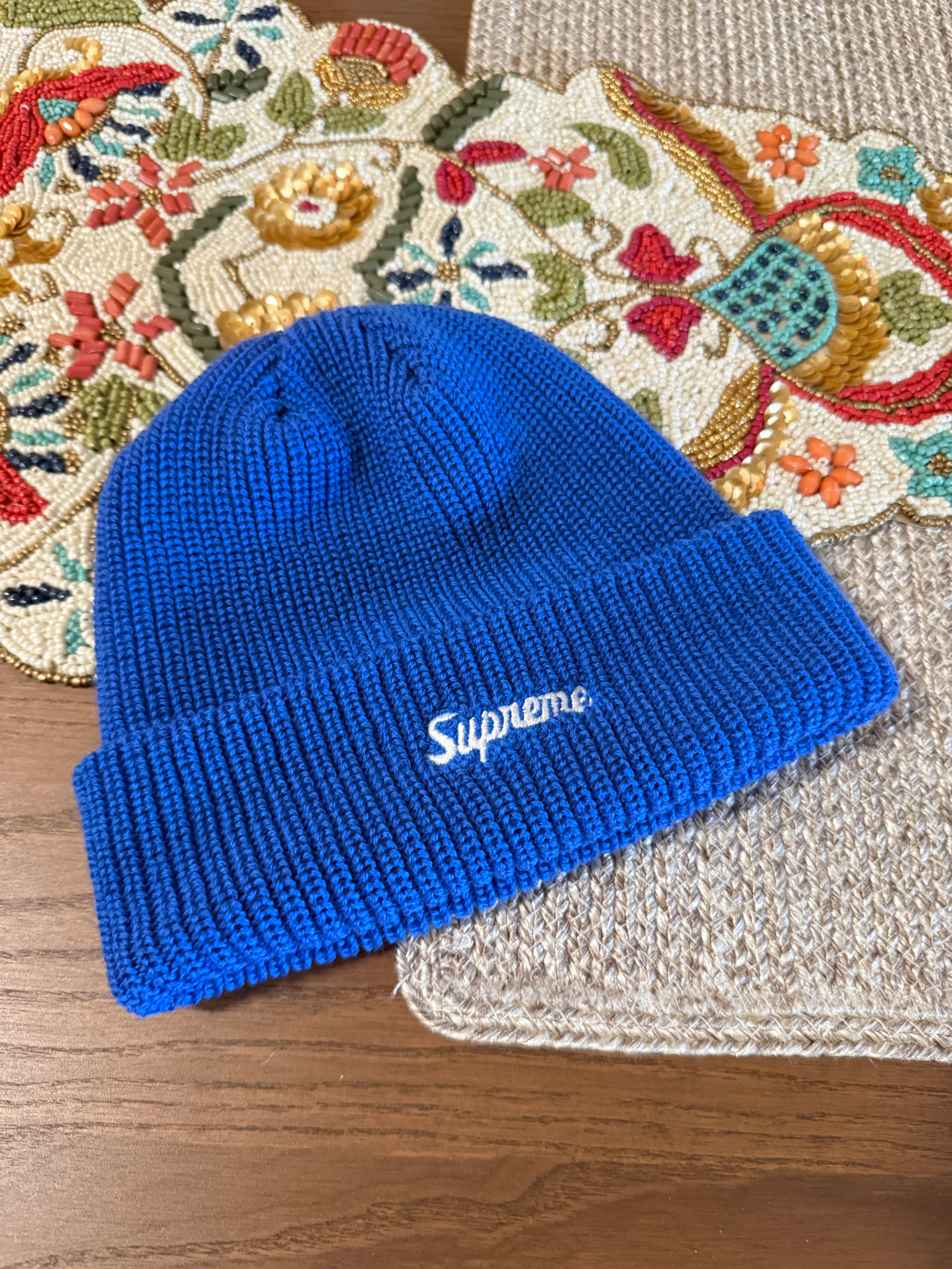 Supreme Loose Gauge Beanie Blue FW24 USED
