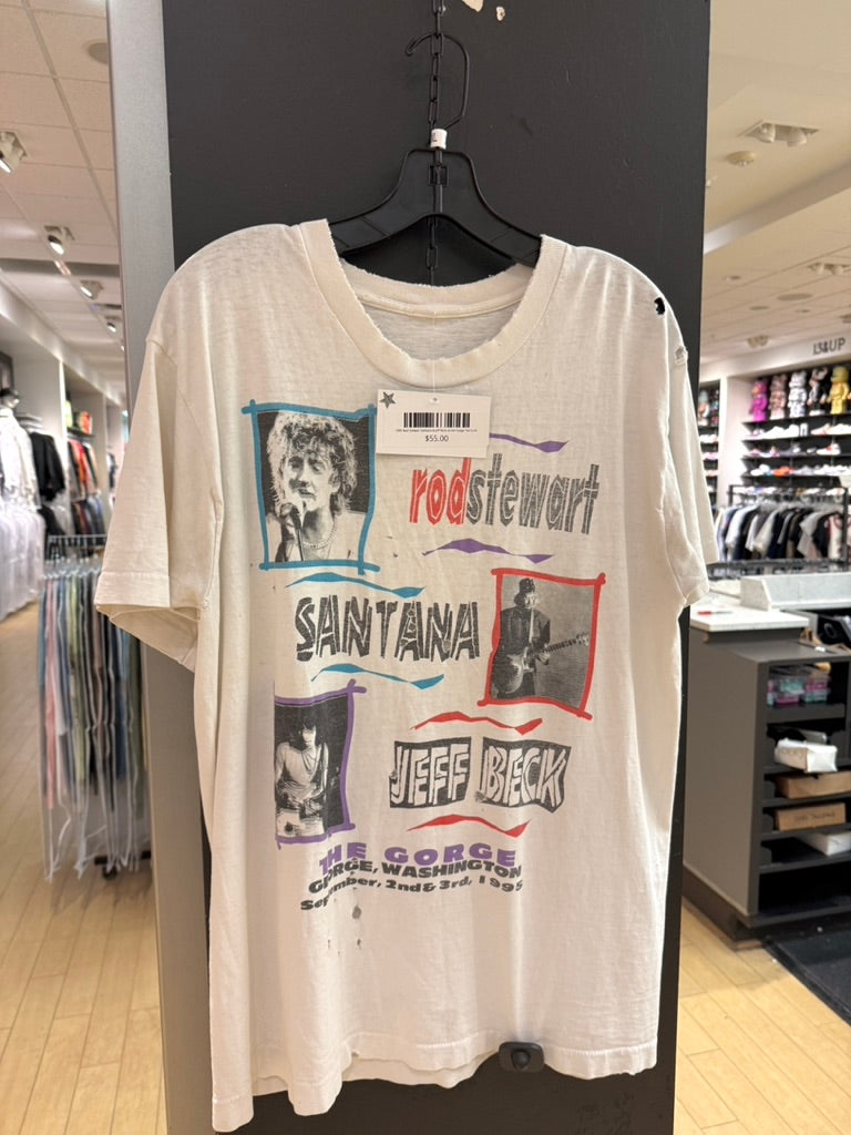 1995 Rod Stewart Santana & Jeff Beck at the Gorge Tee Sz XL