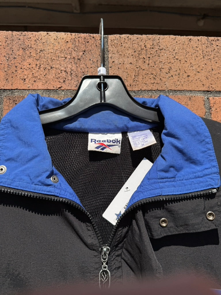 90s Reebok Black / Blue Track Jacket Sz M