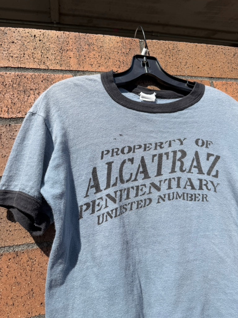 80s Property of Alcatraz Box Fit Tee Sz M