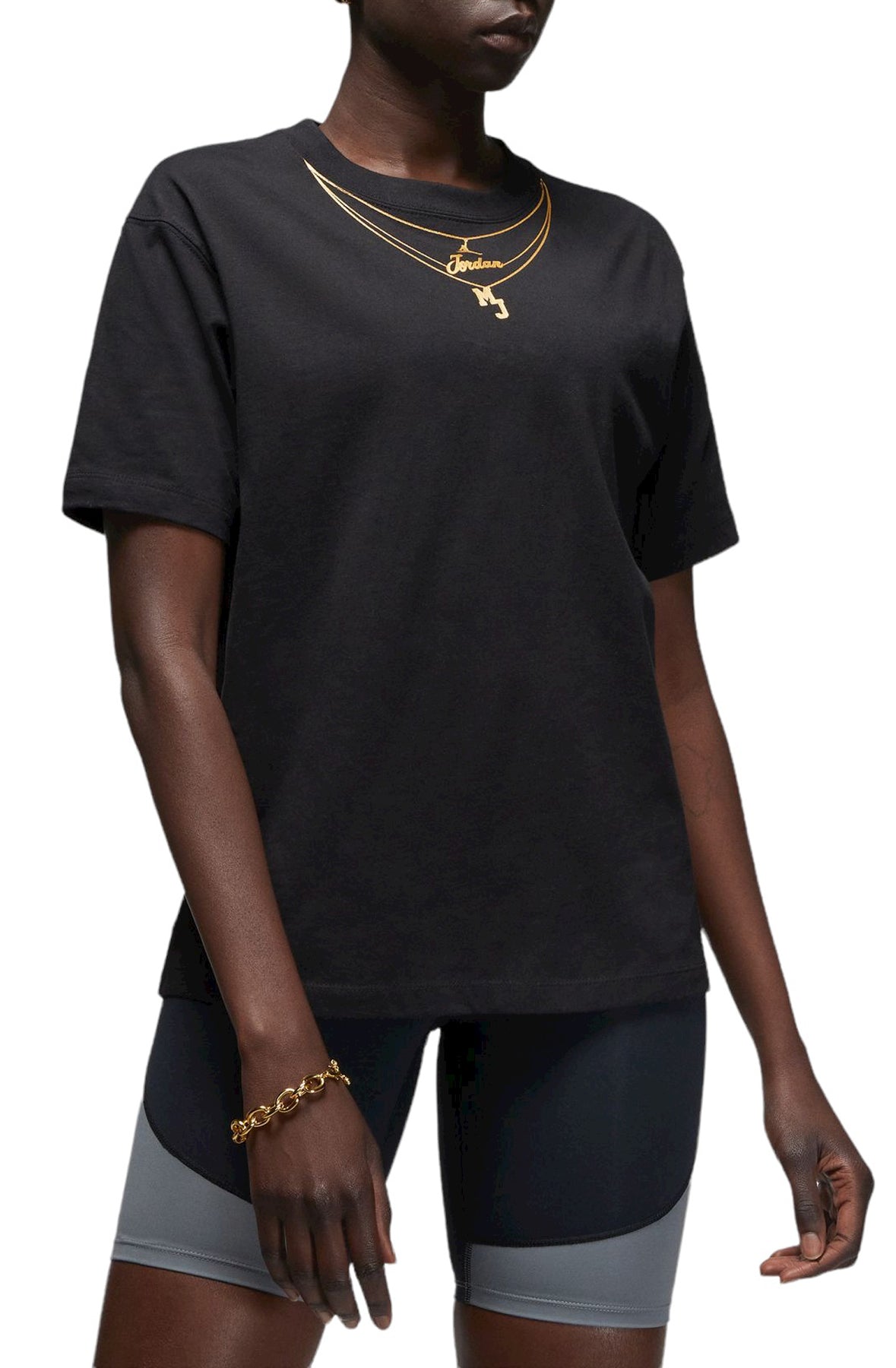 WOMENS JORDAN (HER)ITAGE GOLD CHAIN T-SHIRT SZ M