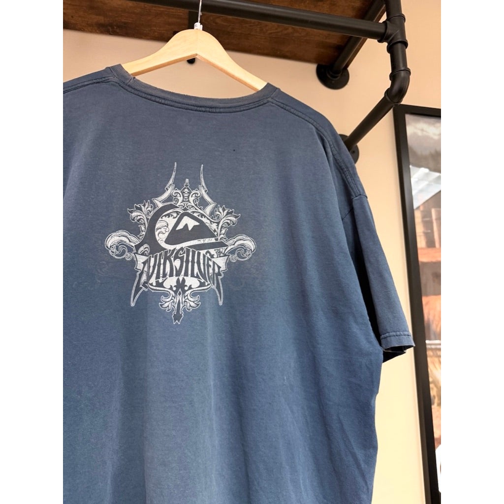Quiksilver Gothic Logo Tee Navy