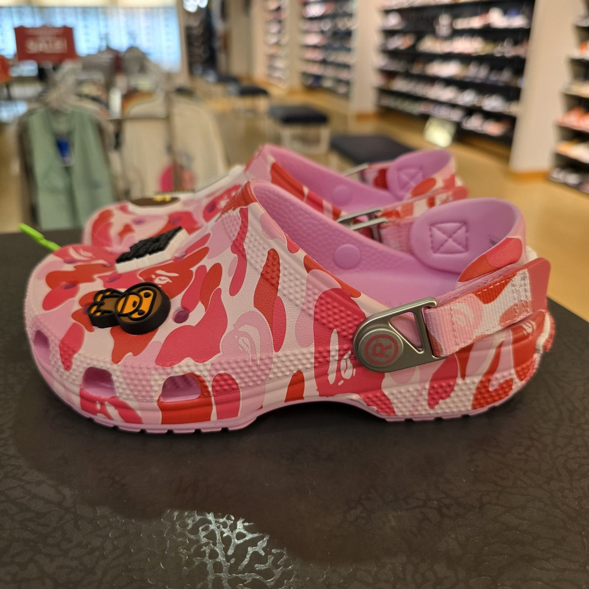 Size 2 - Bape X Crocs Classic Kids Clog Pink