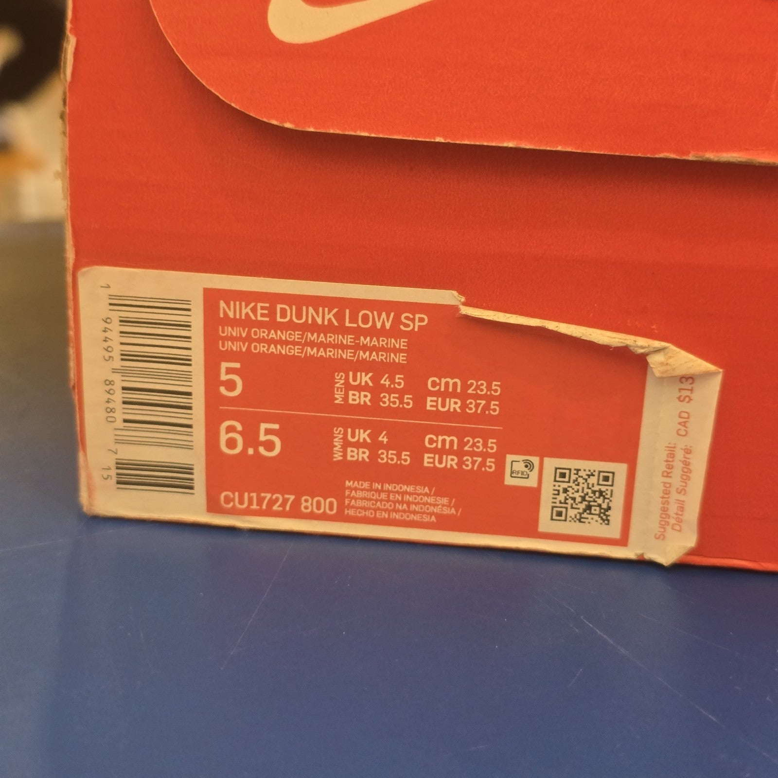 Nike Dunk SP Low Champ Colors SZ 5 Yellowing Stains