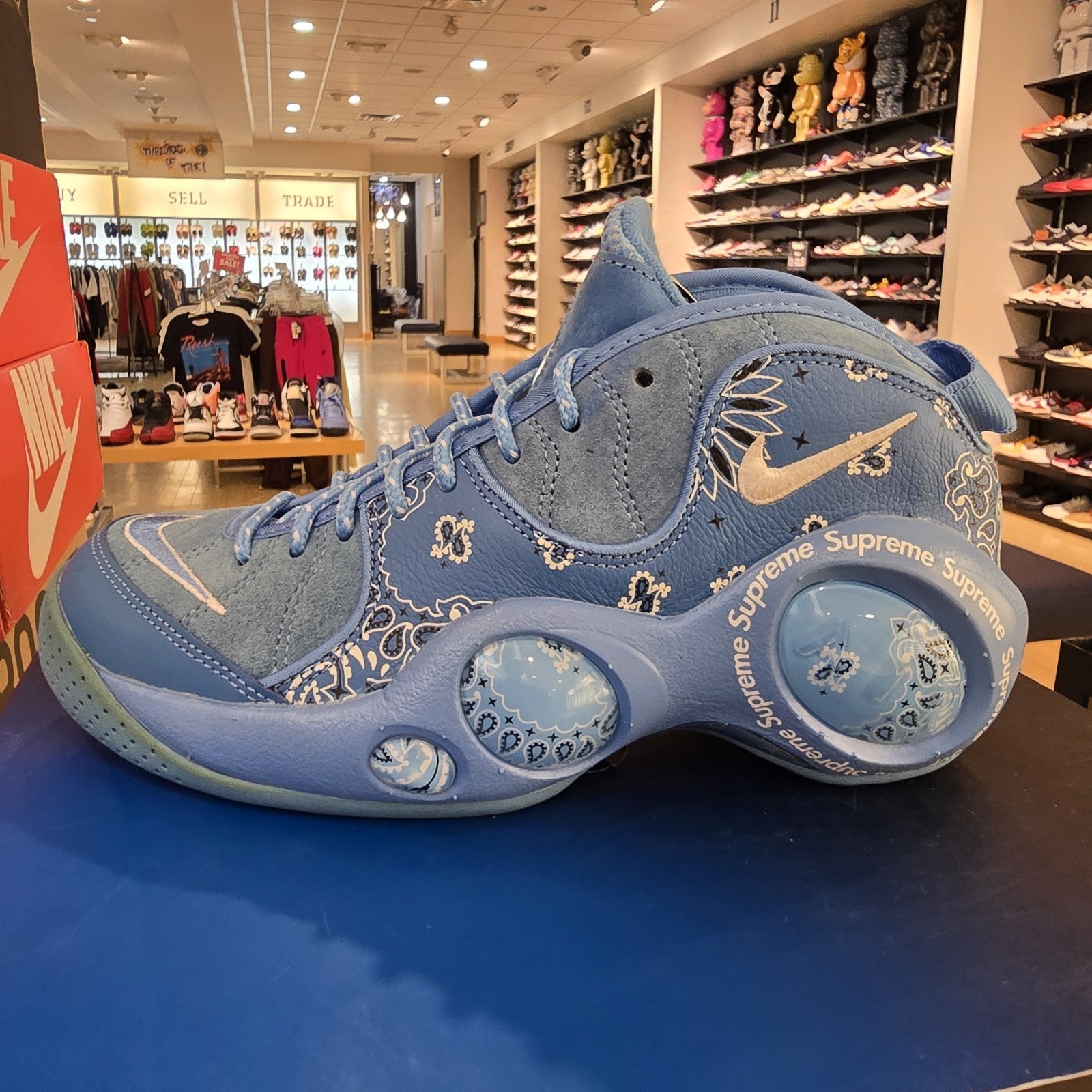 Supreme x Nike Air Zoom Flight 95 SP University Blue SZ 6 Yellowed
