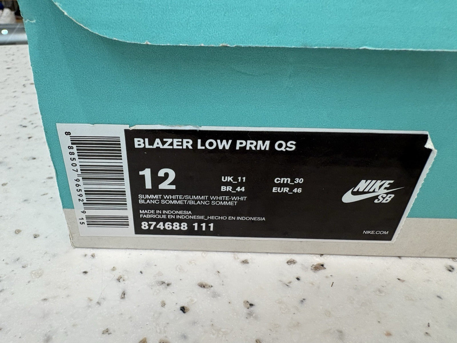 Nike SB Blazer Low Call Me 917 Summit White Size 12 DEFECT