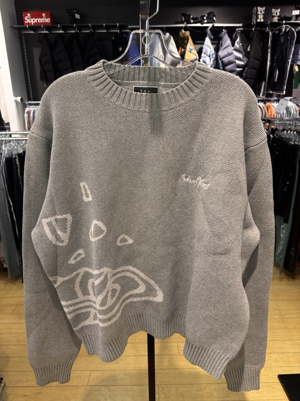 Broken Planet Knit Sweater Gray Size L