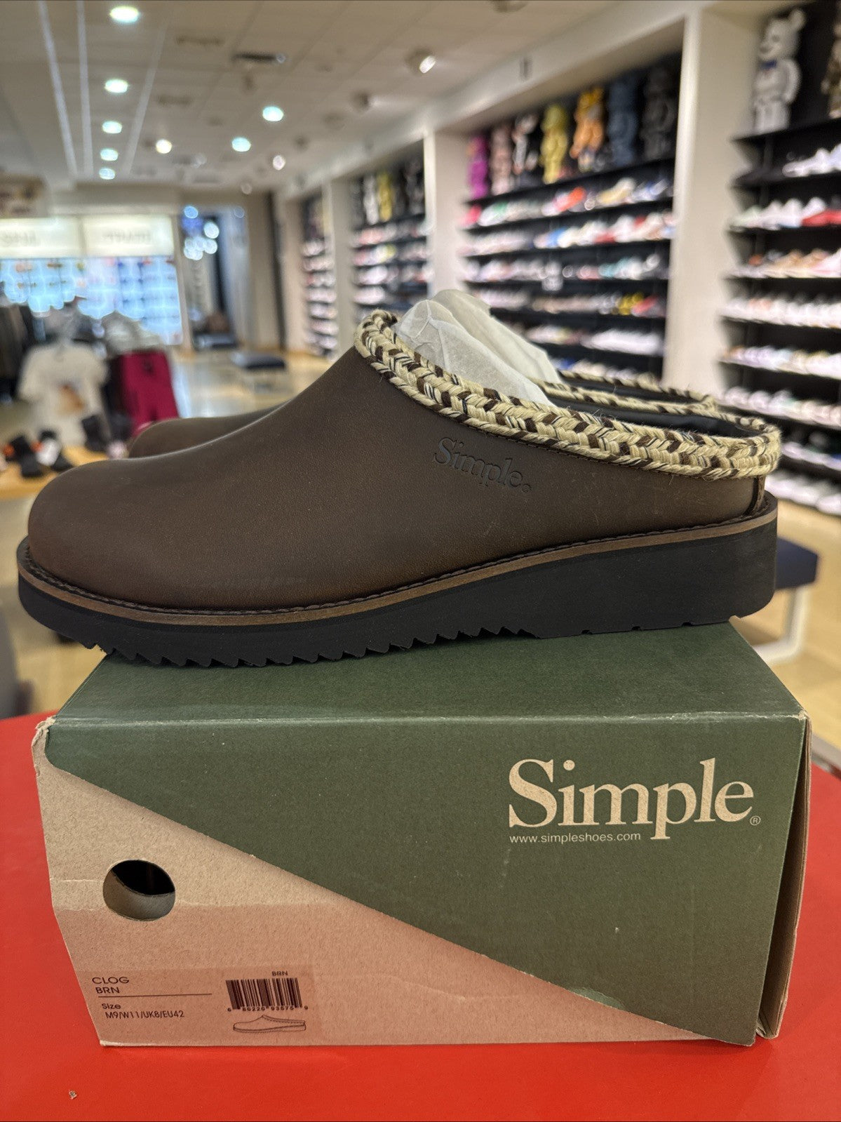 Simple Shoes, Brown Suede Clogs. Size 9 Men.