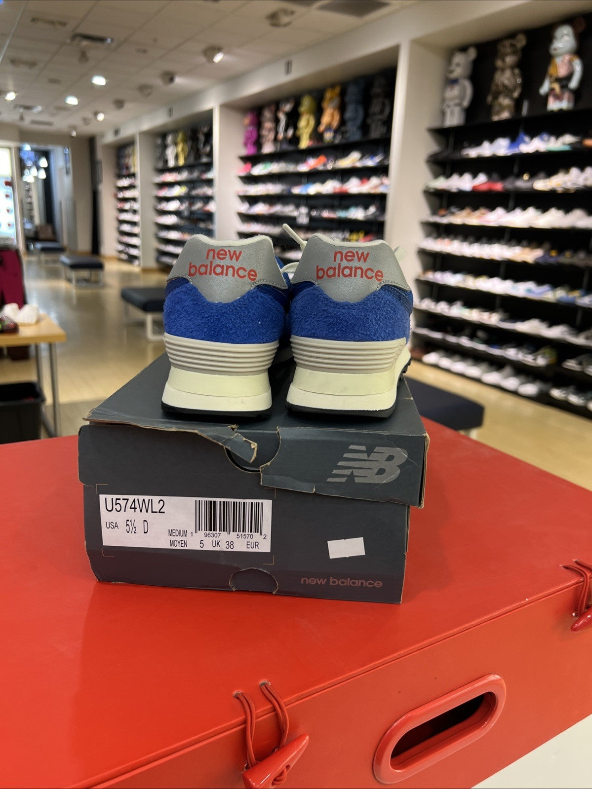 New Blance 574 Blue White U574WL2 Athletic Sneakers Size 5.5